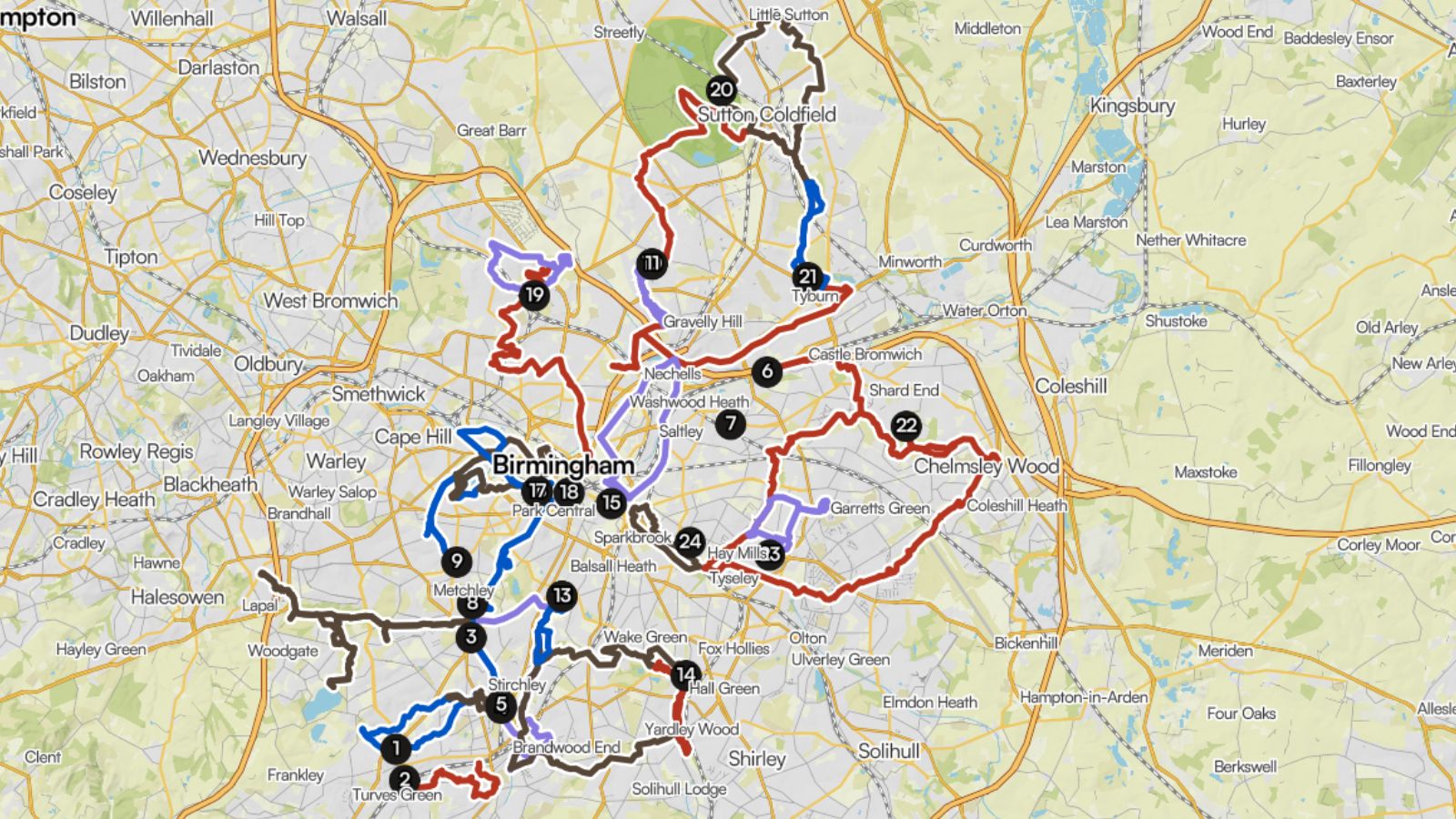 Gentle walks and bike rides around Birmingham.
